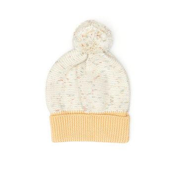 Pompom Hat - Natural confetti & musta