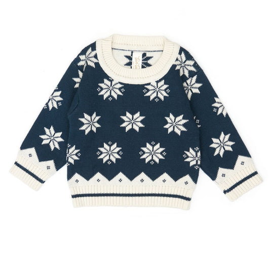 Holiday Sweater - Navy & natural
