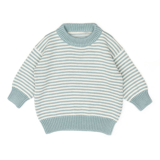 Little Noah |  braided sweater- Gray mist & natural