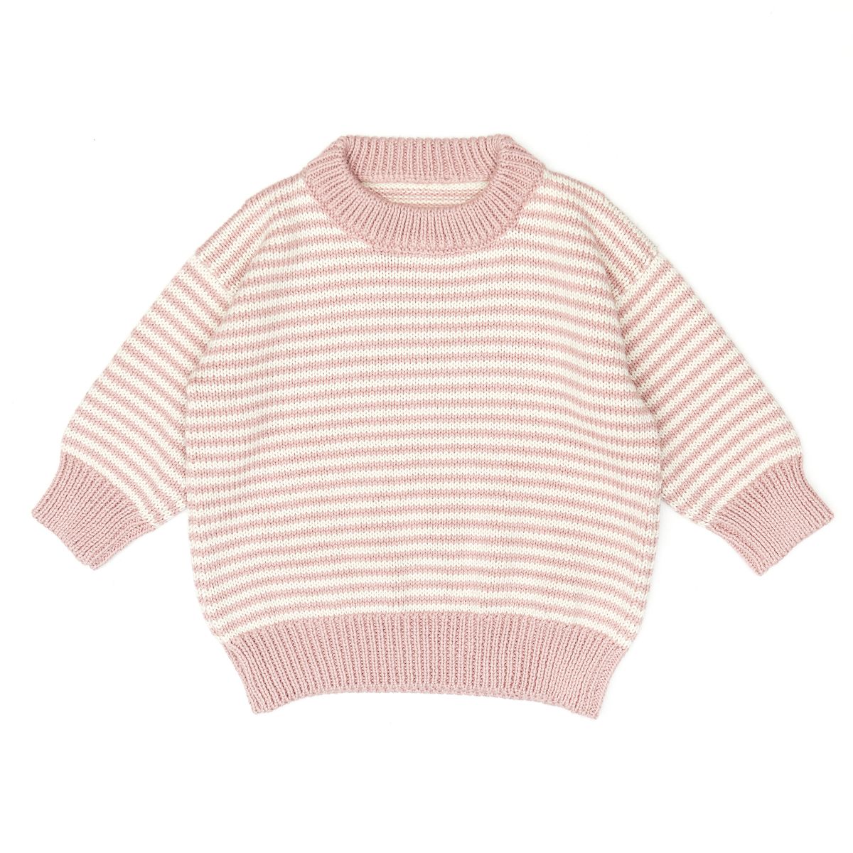 Little Noah | braided sweater Pale mauve & natural