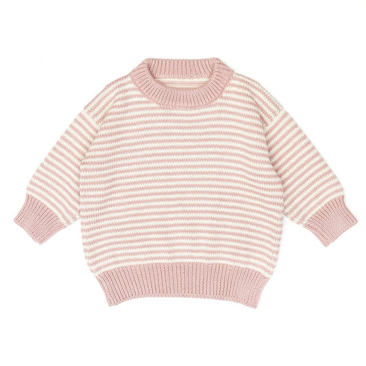 Little Noah |  braided sweater Pale mauve & natural