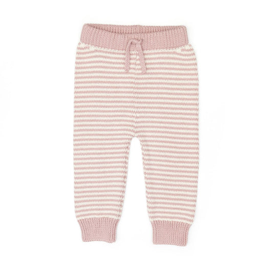 Stripped Pant- Pale mauve & natural