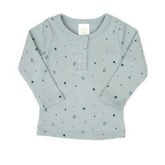 Little Noah | longsleeve top blue/ Gray mist little stars pants set