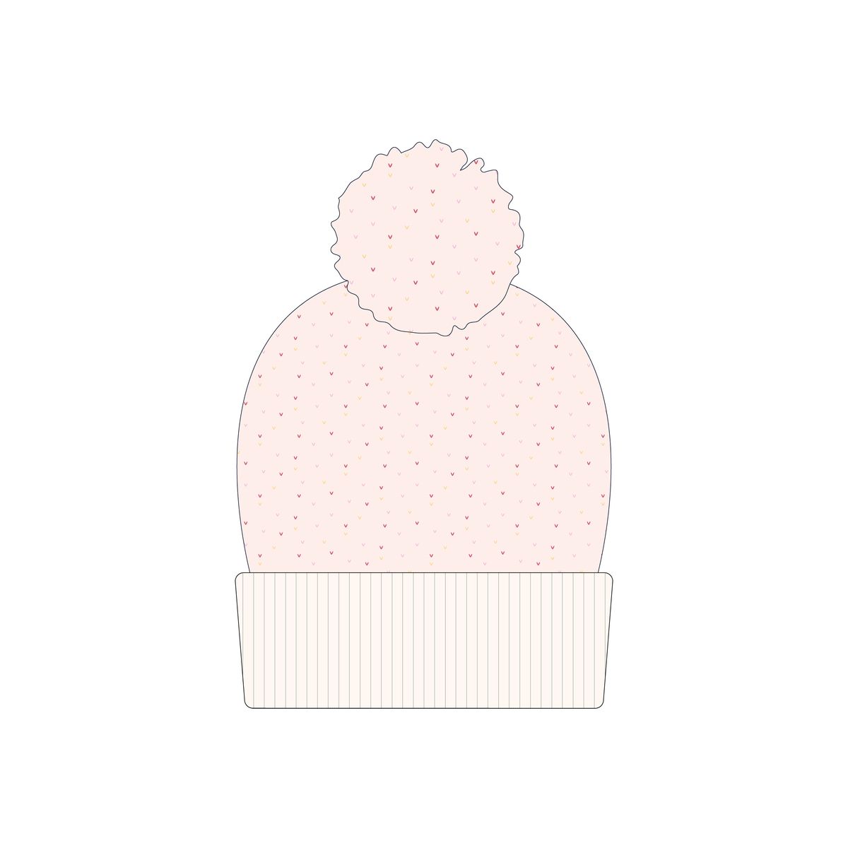 Pompom Hat- Rose Confetti & Cameo