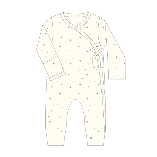 White swam little flowers Milan Romper
