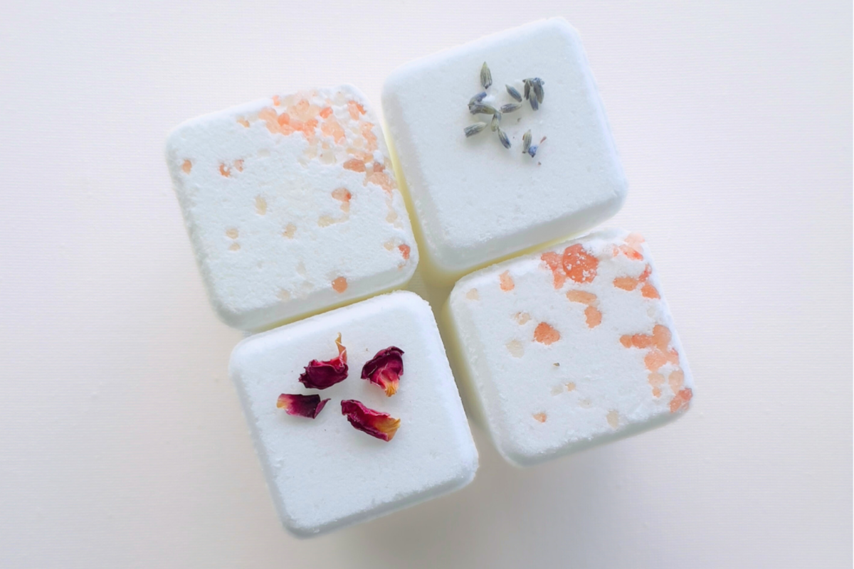 Botanical Water- Rose-lavender-eucalyptus bath bombs 4 pack