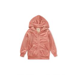 Cat Ears Velour Hoodie / Mauveglow
