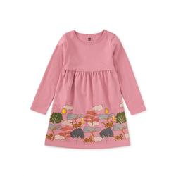 Tiger Story Skirted Dress / Hydrangea