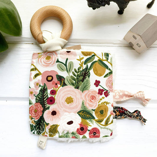 Sensory Crinkle Toy & Teether | Blush Rose Garden