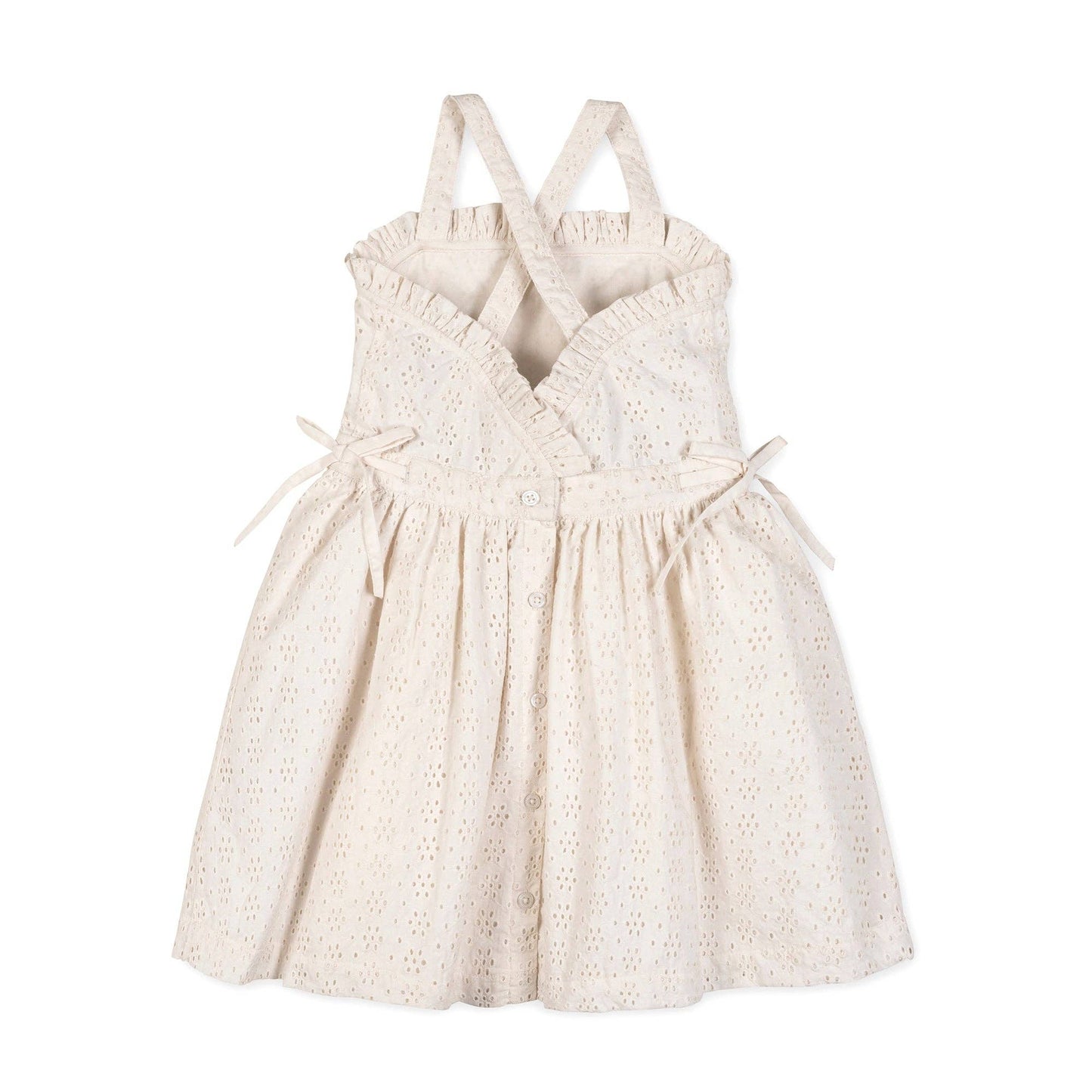 Organic Ruffle Edge Eyelet Dress