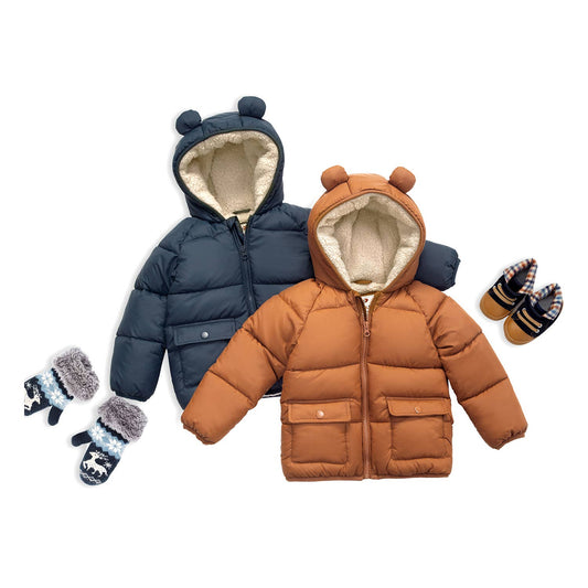 Baby Toddler Boys' Sherpa Fleece Lined Puffer Coat