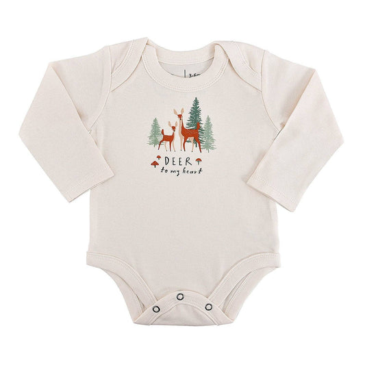 Baby long sleeve graphic organic bodysuit | deer to my heart