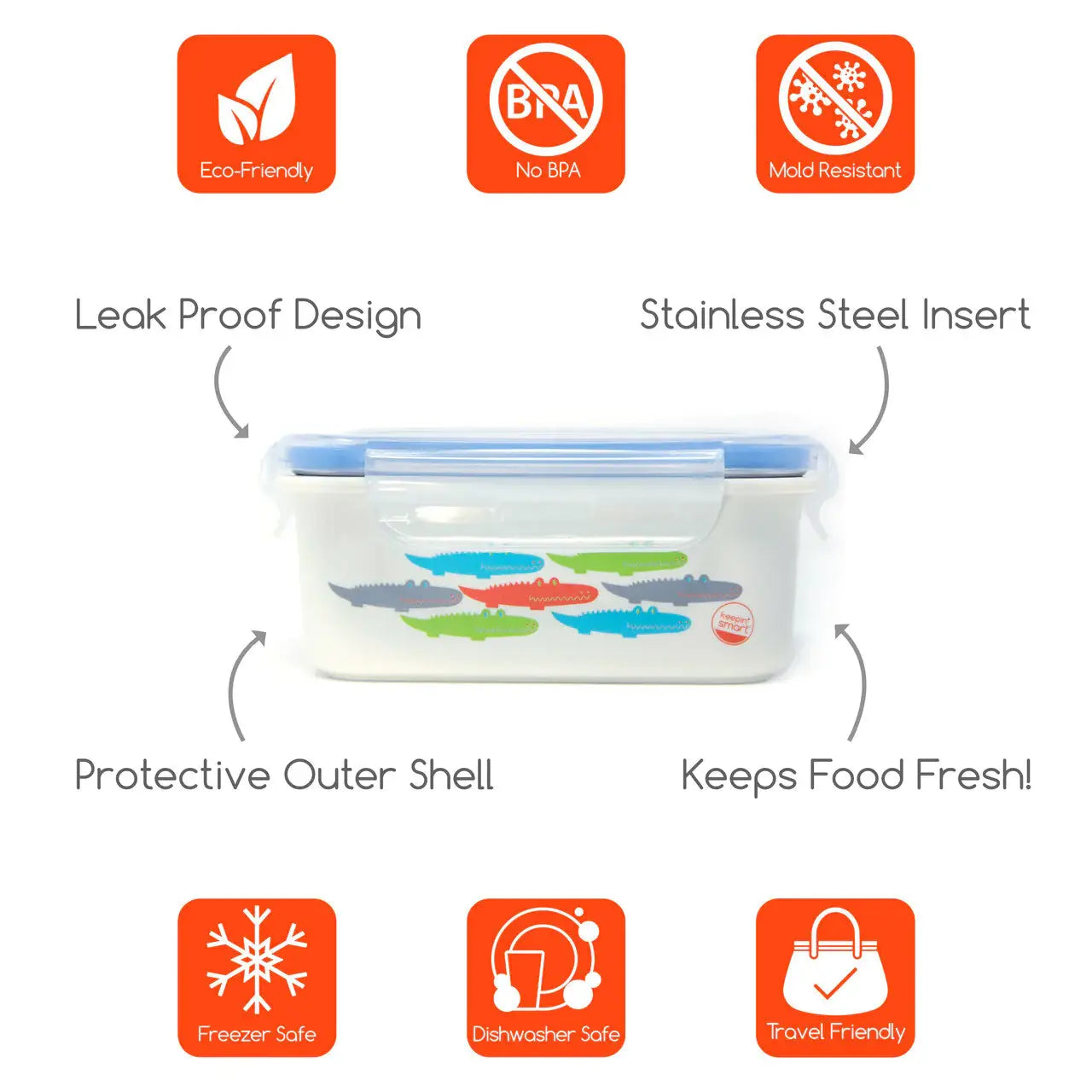 16 oz Stainless Steel Lunch Bento w/ Leakproof Lid