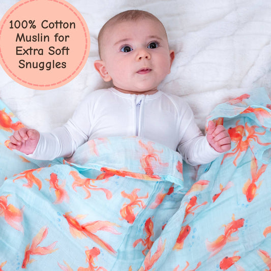 Baby Muslin Swaddle Blanket 47x47 Goldie