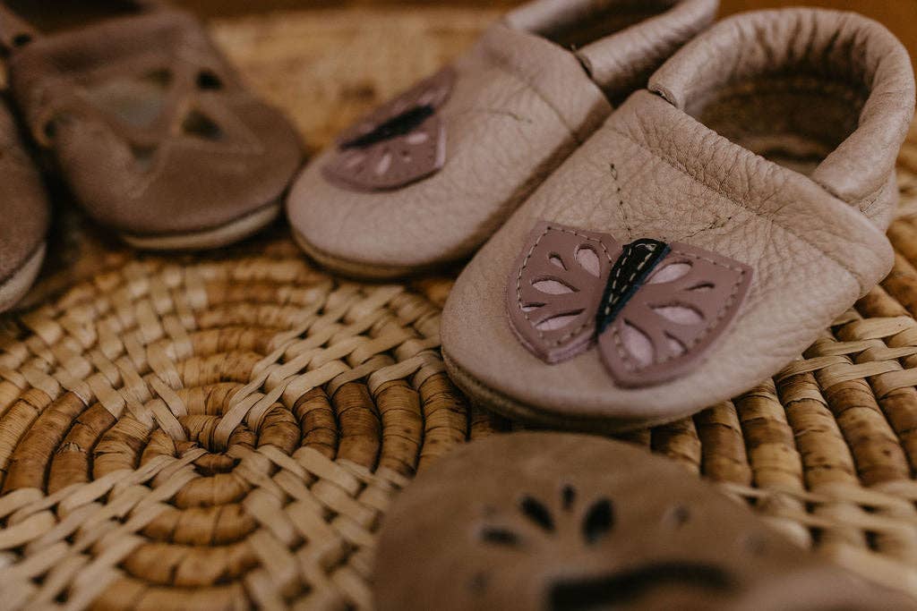 Oyster Butterflies // Cute Critters Leather Shoes Baby and Toddler