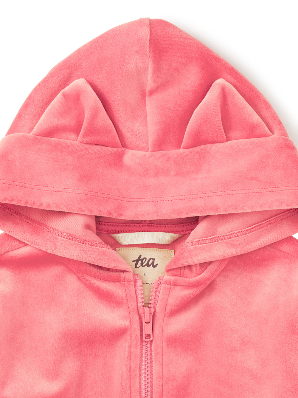 Cat Ears Velour Hoodie / Mauveglow