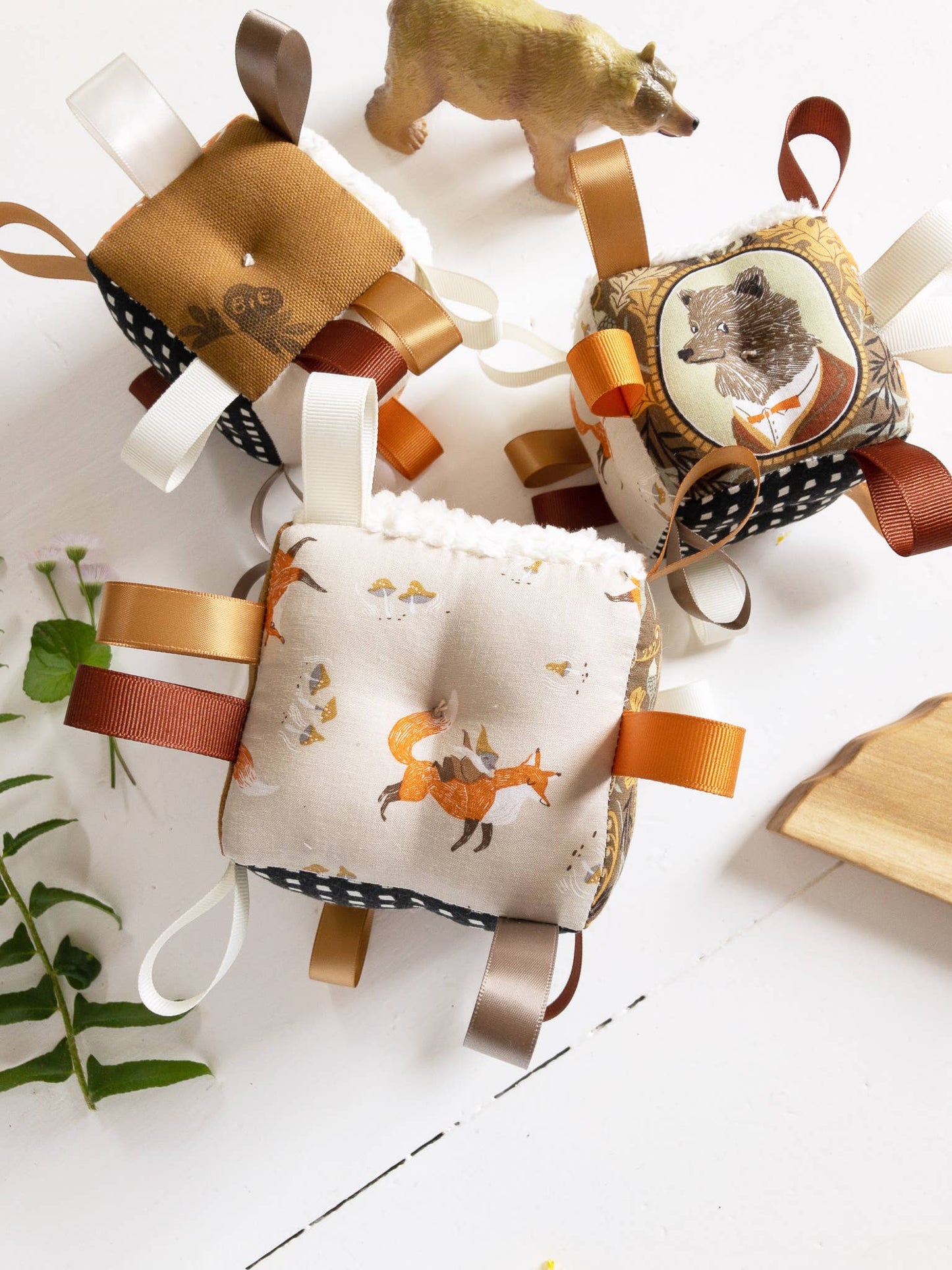 Baby Block Woodland Animals, Storybook, Burnt Sienna, 3"