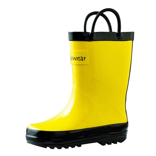 Loop Handle Boots, Yellow And Black