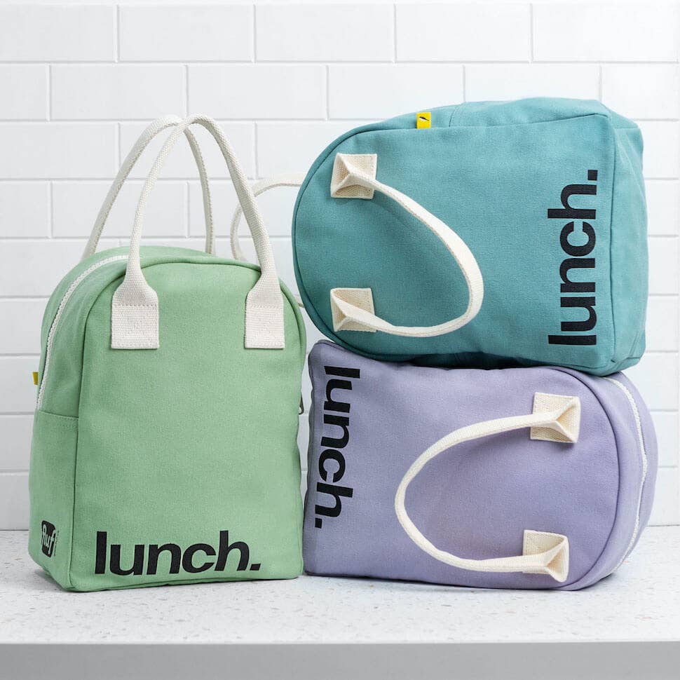Zipper Lunch Bag - ‘Lunch’ Moss
