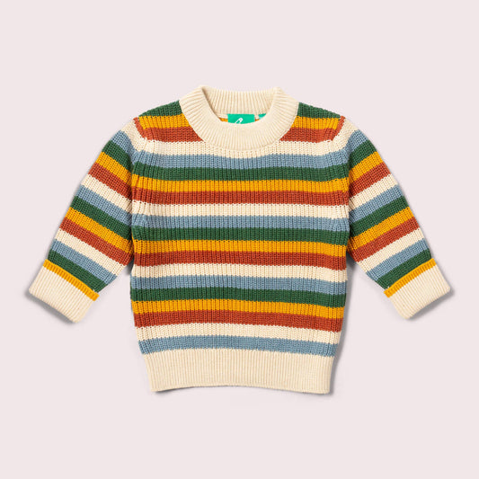 Rainbow Waffle Snuggly Knitted Jumper