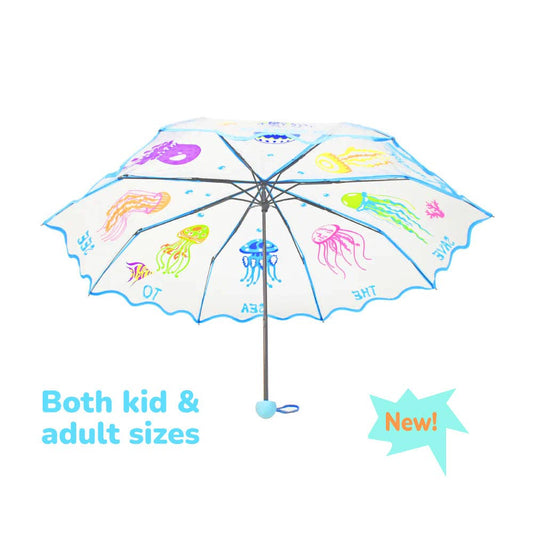 Transparent Jellyfish Folding Umbrella for Kids & Adults