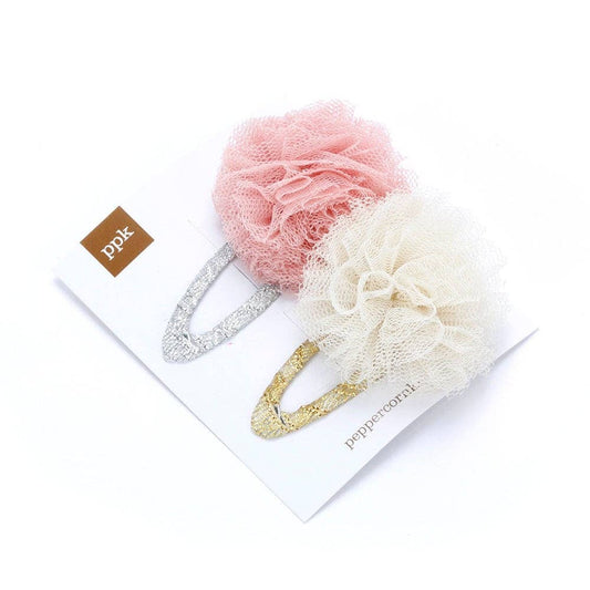 Little Girls Festive / Holiday Tulle Hair clip Set