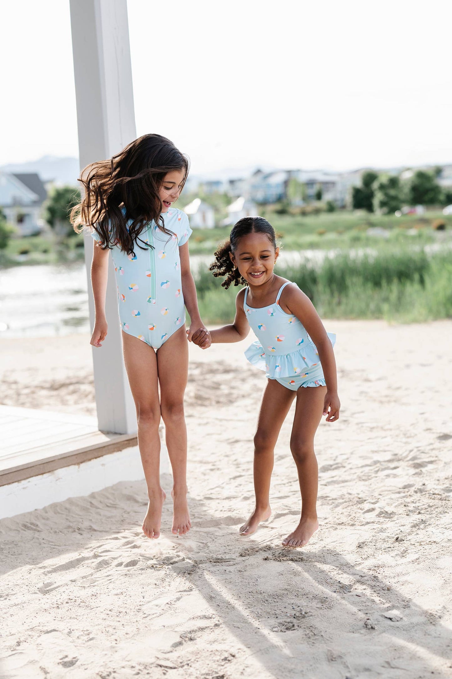 Emma Swim in Beach Ball | UPF 50 2-piece swimwear