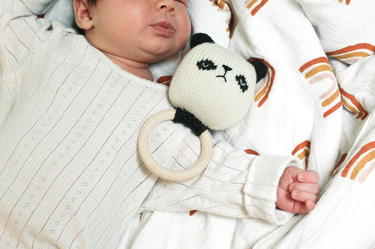 Handmade Panda rattle ring