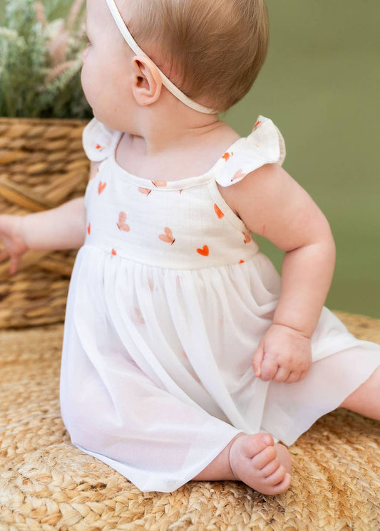 Butterfly Love Baby Tutu Romper Dress (Organic Muslin)