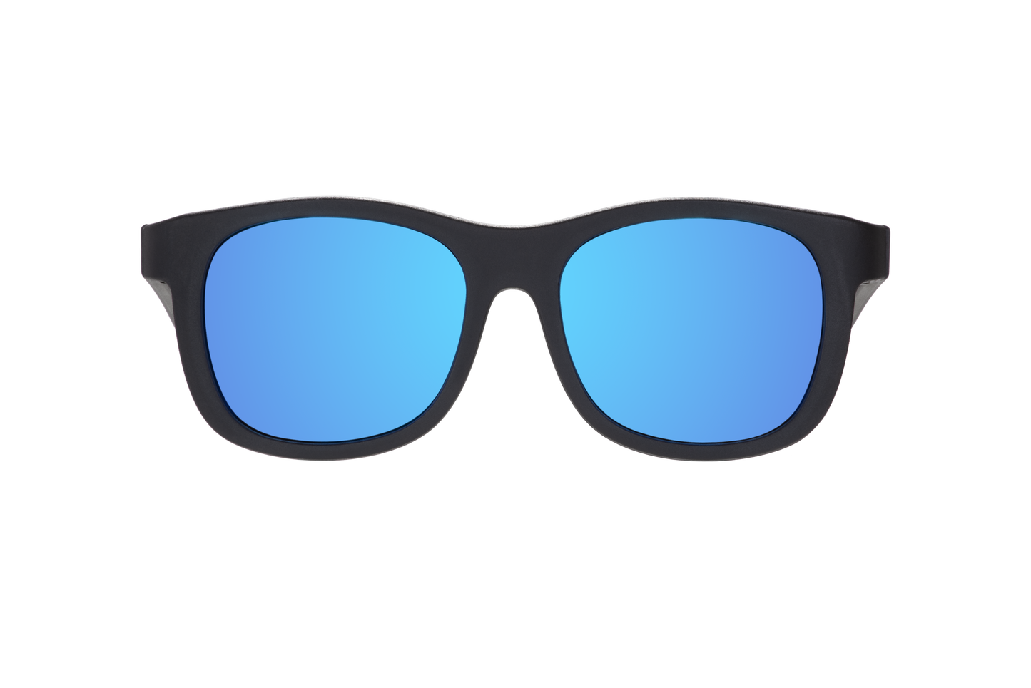 Polarized Kid and Baby Navigator Sunglasses Jet Black | Cobalt Mirrored Lens