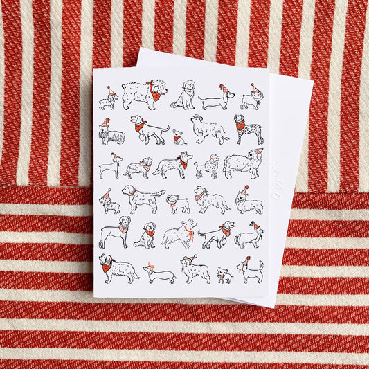 Dogs with Party Hats Greeting Card