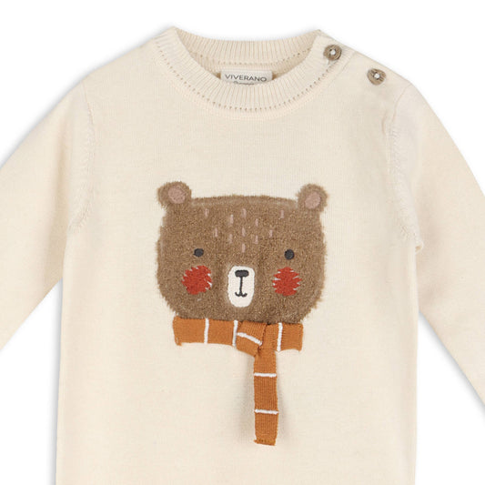 Furry Bear Knit Baby Jumpsuit (Organic Cotton)