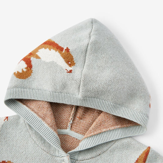 Fox Knitted Birdseye Jacquard Hooded Jumpsuit