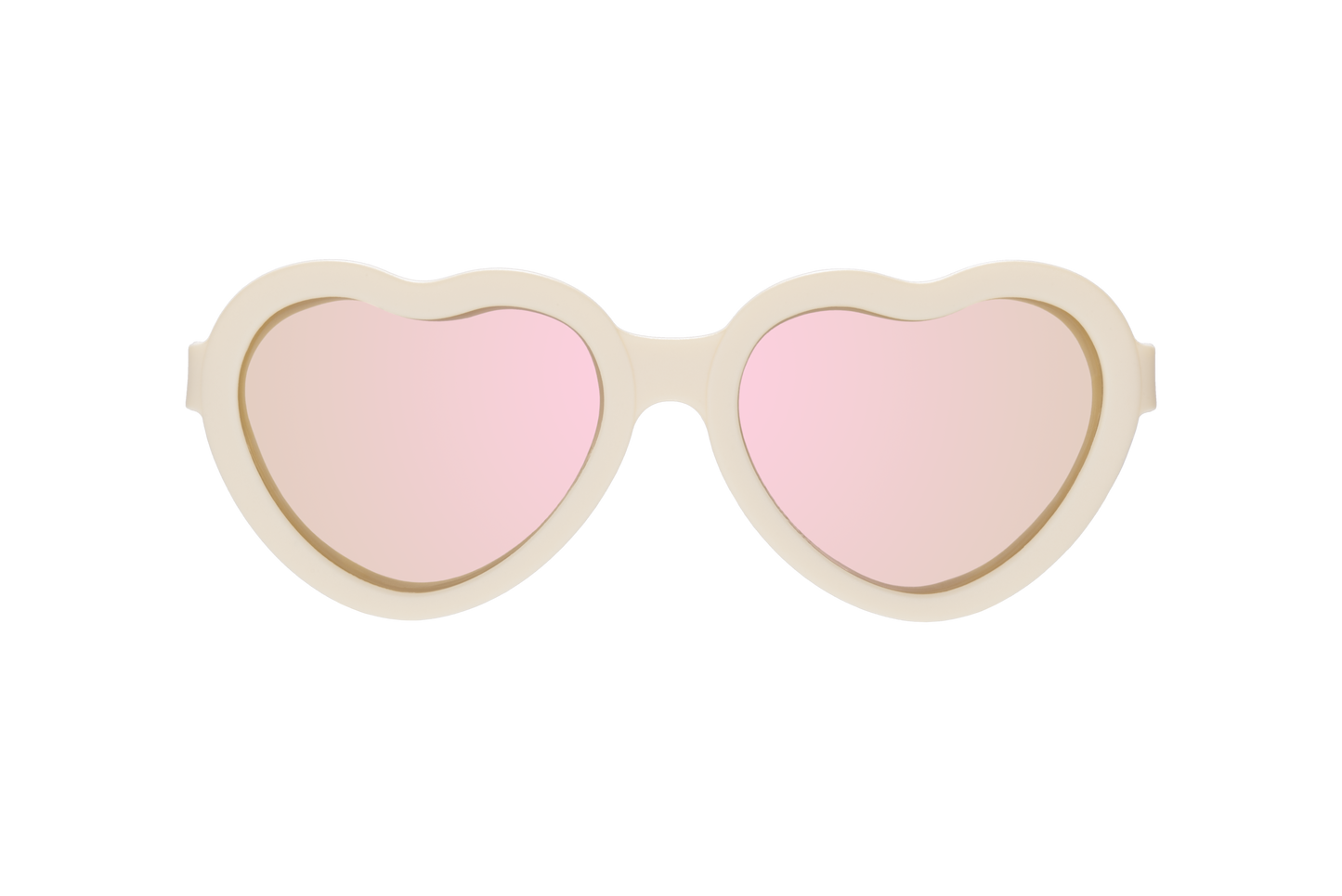Sweet Cream Polarized Heart Sunglasses with Mirrored Lens