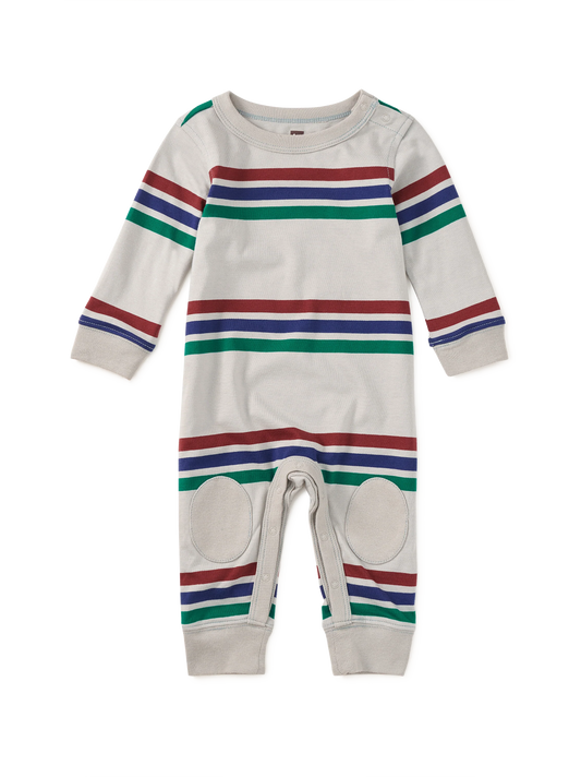 Stripe Knee Patch Baby Romper