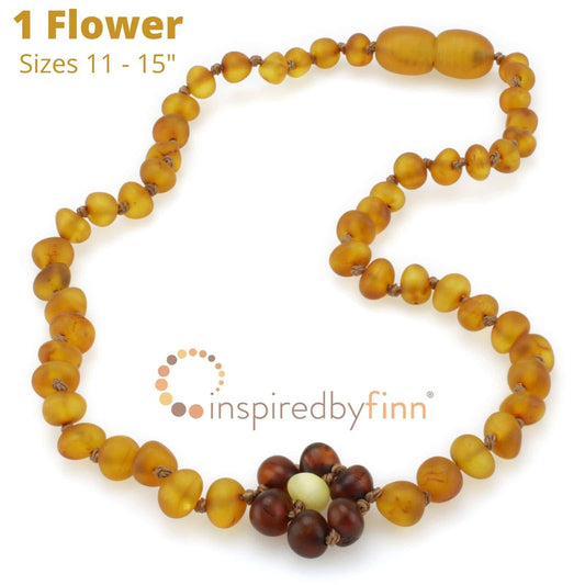 Raw Baltic Amber Necklace – Brilliant Flower | 12 – 22”