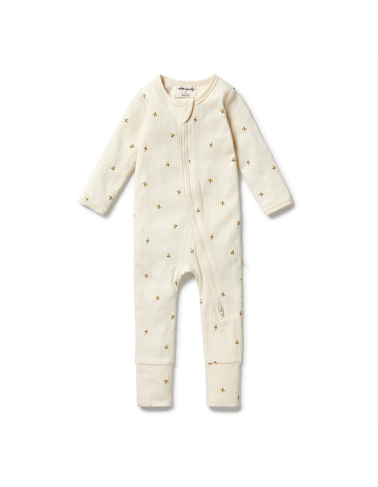 Bee Mine Organic Zipsuit with Feet