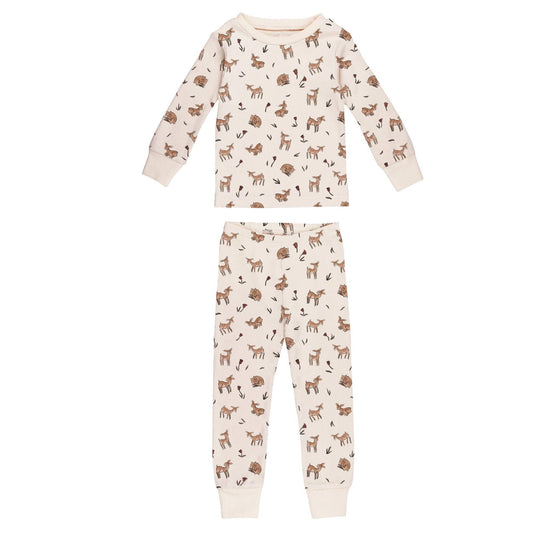 Kids' Organic L/Sleeve PJ Set in Doe-a-Deer
