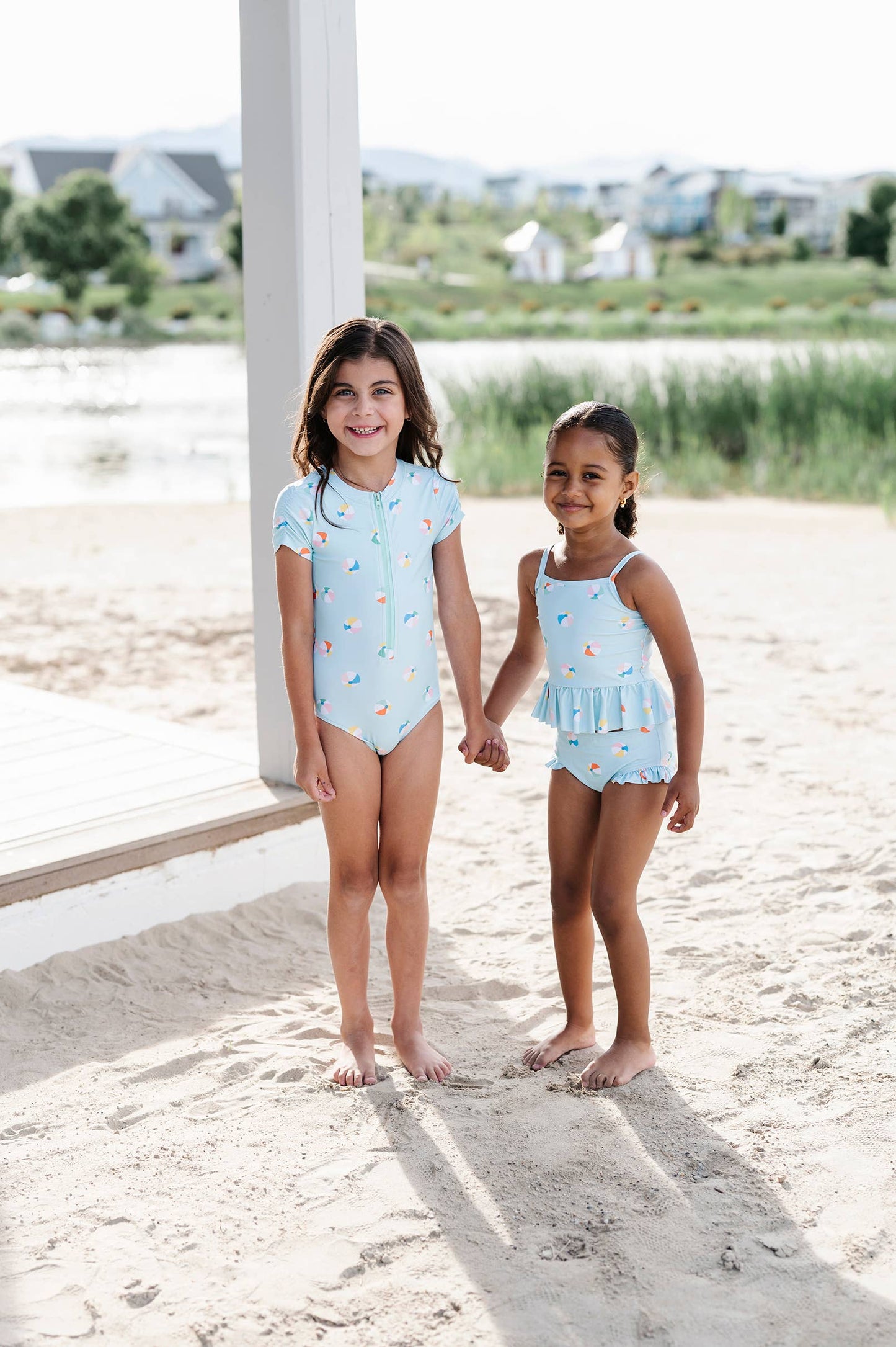 Emma Swim in Beach Ball | UPF 50 2-piece swimwear