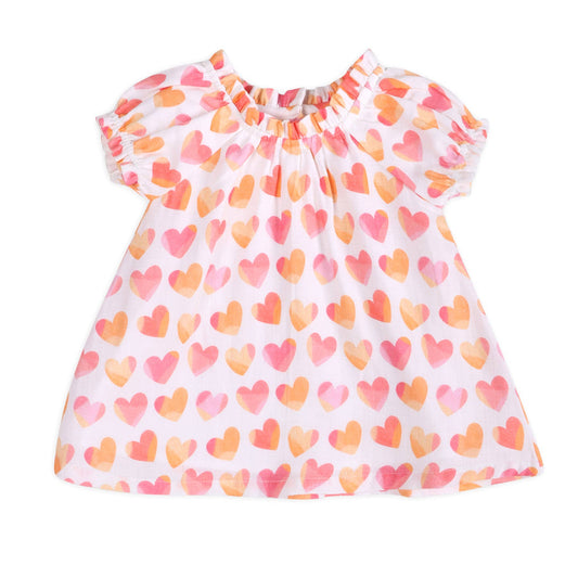 Hearts Baby Dress + Bloomer (Organic)