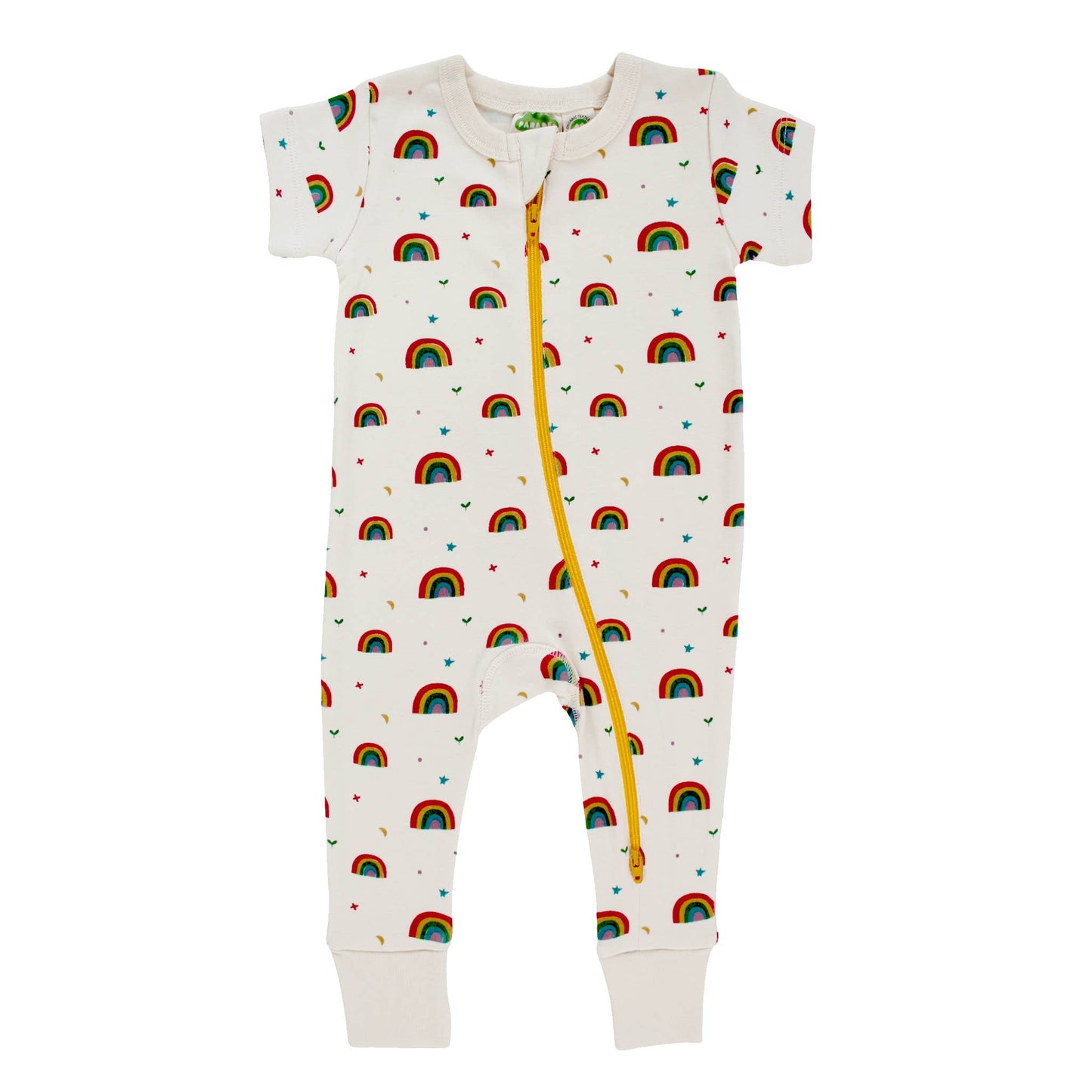 Signature Print '2-Way' Zip Romper - Short Sleeve