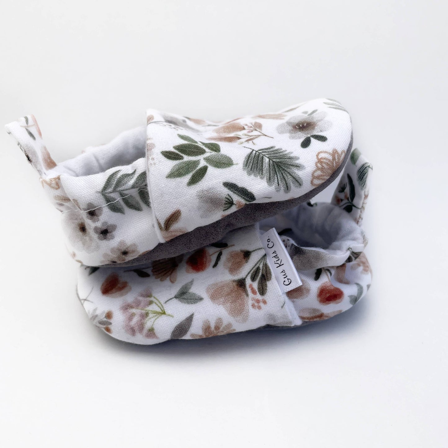 Sage Floral Baby Shoes