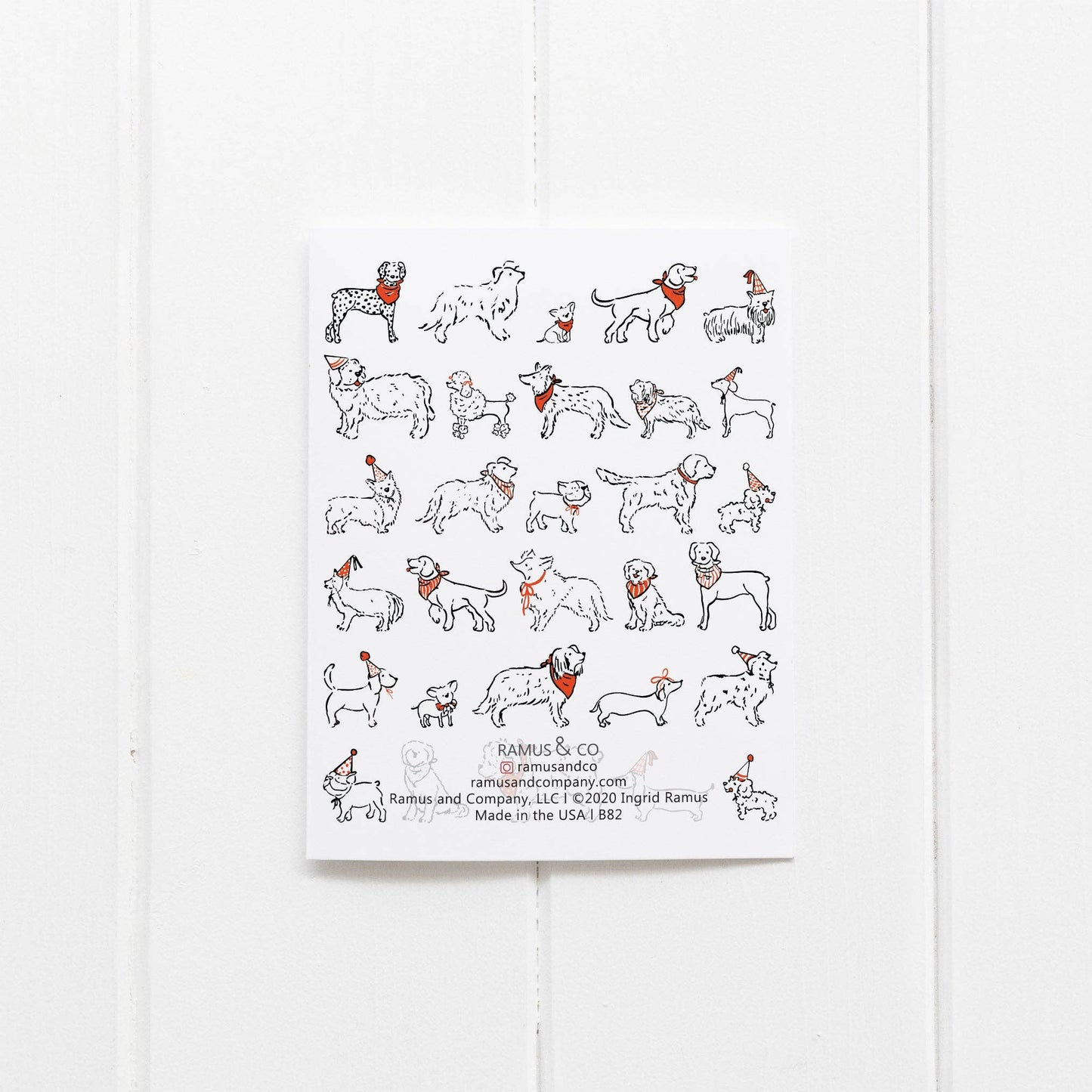 Dogs with Party Hats Greeting Card