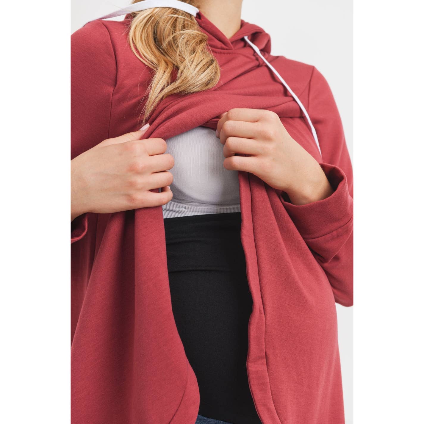 French Terry Crossover Nursing Hoodie
