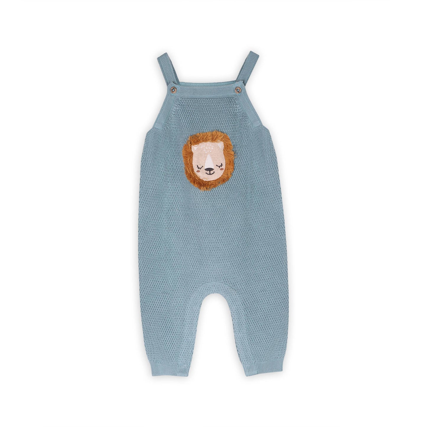 Lion Applique Sweater Knit Baby Overall Set (Organic Cotton)