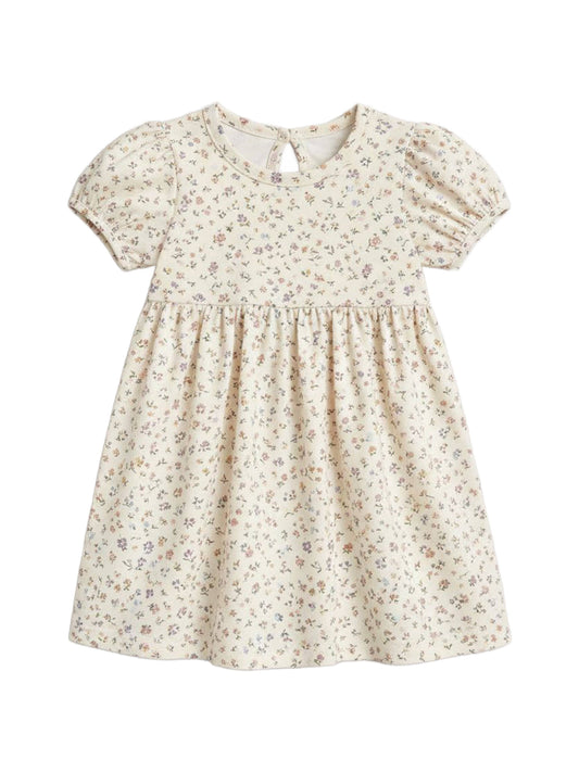 Rhoda Puff Sleeve Bodysuit Dress - Petaline Floral / Fog + Fern