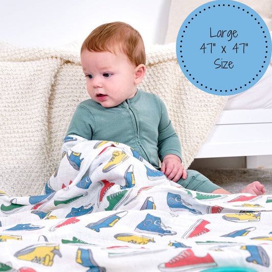Sole Mates Baby Muslin Swaddle Blanket