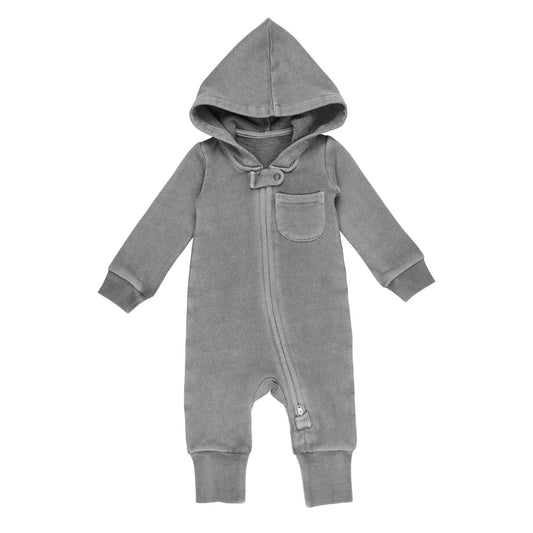 Organic Cozy Zipper Romper in Mist
