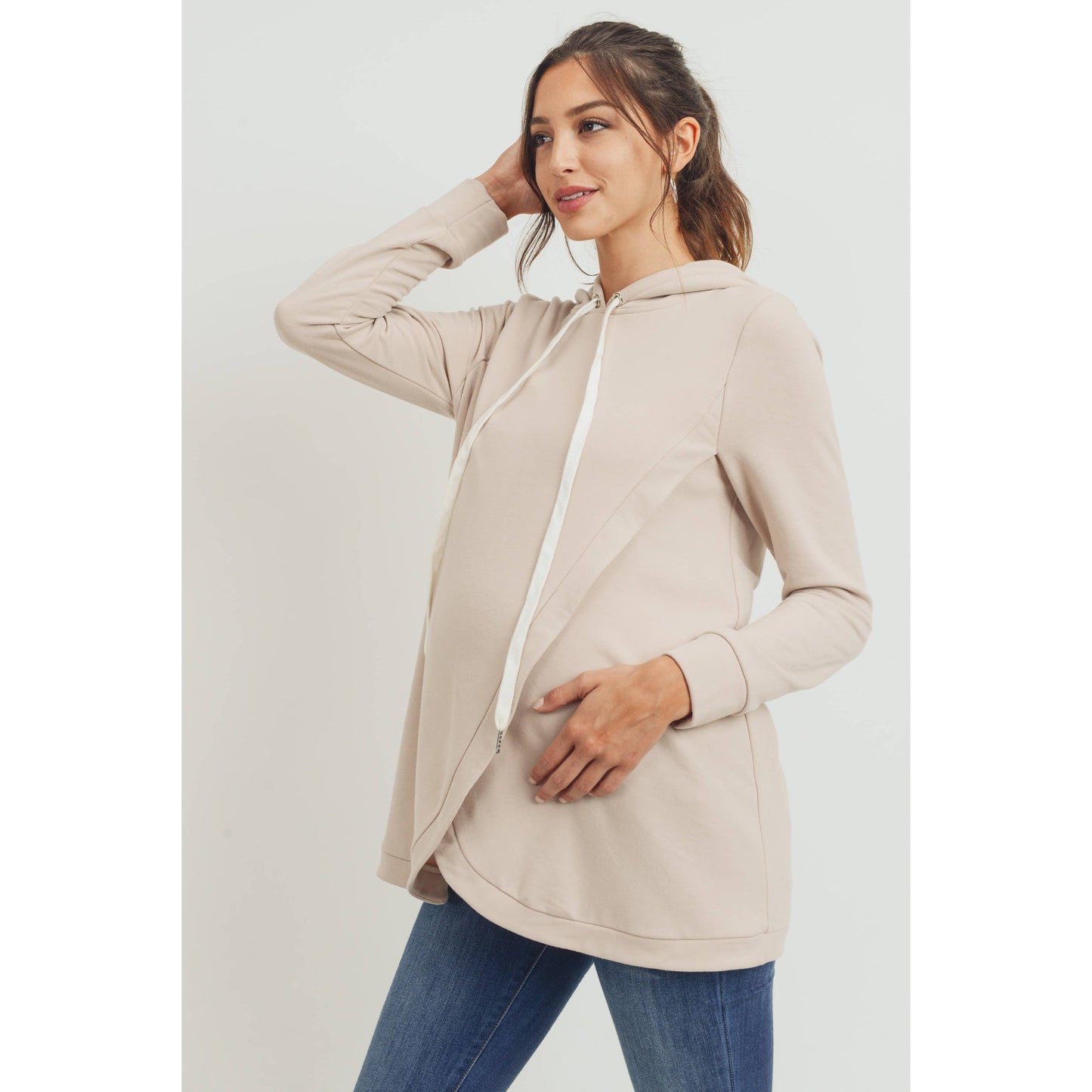 French Terry Crossover Nursing Hoodie