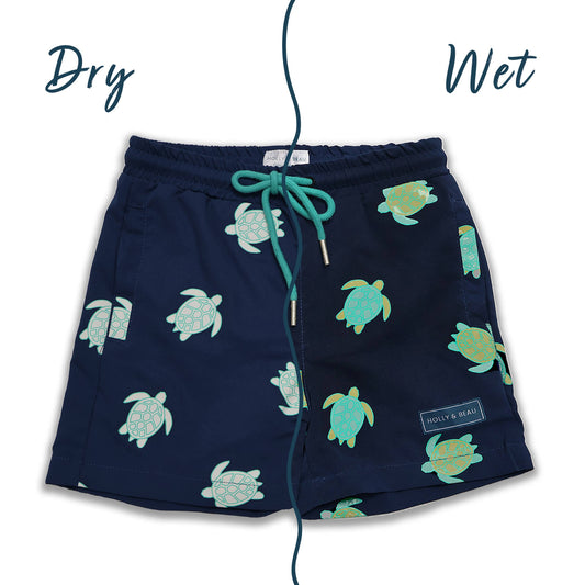 Turtle Color Changing Boys Swim Trunks